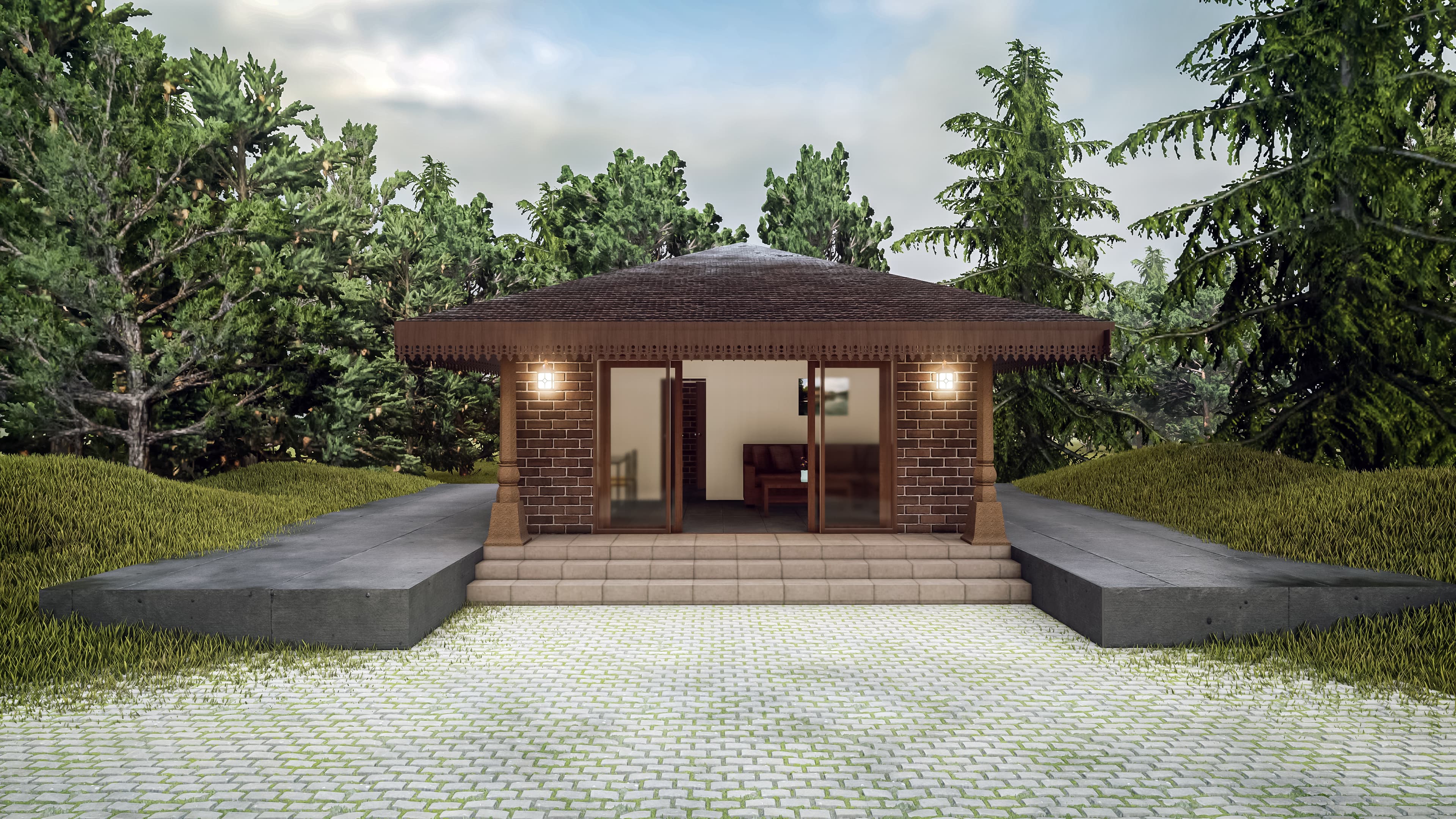 Panoramic views of luxury residence